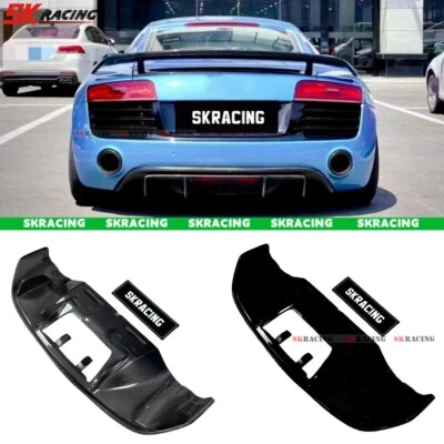 Glossy Black/Carbon Fiber Rear Bumper Diffuser Lip Fits 2008-2015 Audi R8 V10 - Image 1 of 4
