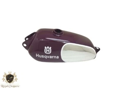 FIT FOR HUSQVARNA 1974 CR 250 MAG NEW REPRO PAINTED ALUMINUM TANK WITH CAP - Image 1 of 4