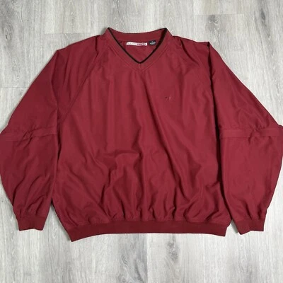 Grand Slam Men's XL Red Pullover V-Neck Zip-Off Sleeves Jacket with Pockets - Image 1 of 4