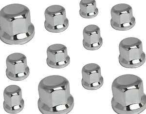 100x 32 mm Radmutterkappen Chrom Kunststoff SW32 LKW Anhänger Auflieger - Bild 1 von 5