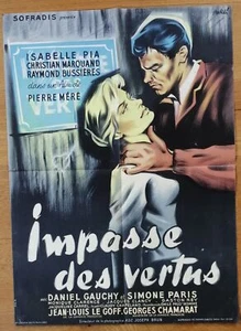IMPASSE DES VERTUS isabelle pia affiche cinema originale 80x60 '57 - Photo 1/1