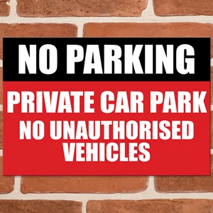 PRIVATE CAR PARK Parking Metal Signs Warning Keep Clear Garage Wall Sign (B/R) - Picture 1 of 3