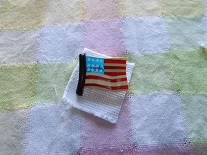 AMERICAN FLAG PIN- WOODEN AND RESIN OR ACRYLIC-REALLY NICE! - Picture 1 of 1