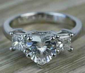 Heart Cut 3.60 Ct Lab-Created White Diamond Engagement Ring 925 Sterling Silver - Picture 1 of 5