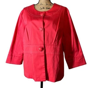Jaclyn Smith Rosa Blazer 3/4 Arm Rundhals Freizeit Größe Extra Large - Bild 1 von 5