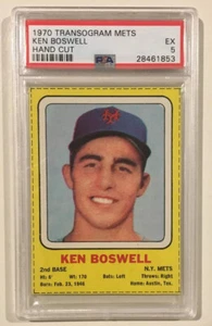 1970 Transogram Mets Ken Boswell PSA 5 EX Certified Baseball Card New York Mets - Picture 1 of 3