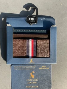 🌟Joules Men’s Brown Leather Card Holder, RFID Blocking, New🌟 - Picture 1 of 2