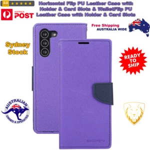 Funda de cuero PU abatible horizontal con soporte y ranuras para tarjetas y billetera para Samsung - Imagen 1 de 16