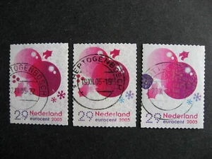 Netherlands error, variety, regular Sc 1211g ink blob and purple snowflakes used - Picture 1 of 3