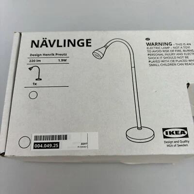 New IKEA NAVLINGE White LED Clamp Desk Lamp Work Light Flexible Table Hobby - Image 1 of 4