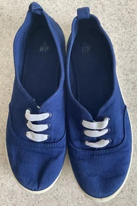Damen Stoffschuh Sneakers Freizeitschuh Slipper Größe 38 Farbe blau Marke H & M - Bild 1 von 11