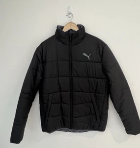 BNWOT RRP$150 PUMA Mens Puffer Jacket Coat size L Full Zip Long Sleeve in Black - Picture 1 of 6