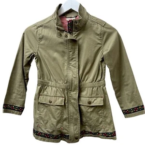 HANNA ANDERSSON Girls Jacket Size 8 Olive Green Utility Light Coat Cotton Kids - Picture 1 of 11