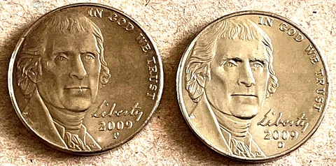 2009  P  D JEFFERSON NICKEL Very Nice UNCIRCULATED  Coins  VERY LOW MINTAGE Cover