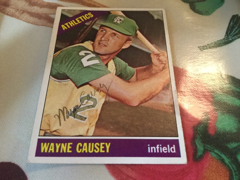 1966 Topps Wayne CauseyAutographed Baseball Card Kansas City Athletics - Image 1 of 1
