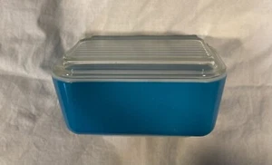Pyrex refrigerator dish and lid blue, aqua, turquoise 502 & 503C See photos. - Picture 1 of 11