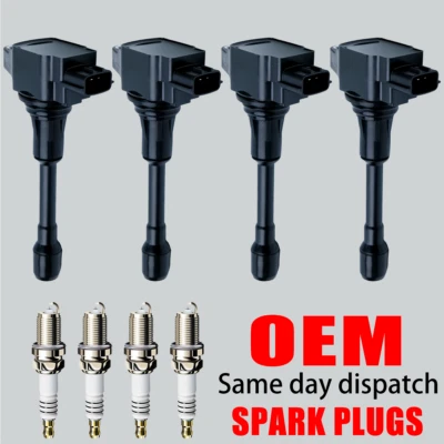 4X OEM Ignition Coil & 4X Iridium Spark Plug for Nissan Altima Rogue Versa UF549 - Image 1 of 4