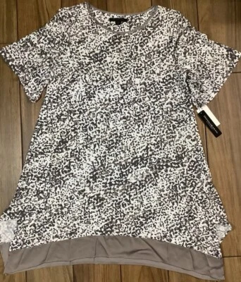 Donna Karan Ropa de Dormir Talla Mediana Modal Tejido Vestido Manga Corta Marrón Animal Foto 1 de 4