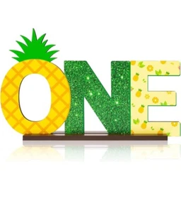 Centros de mesa de madera con letrero de letras BeYumi piña “ONE” para bebés niños niñas - Imagen 1 de 5