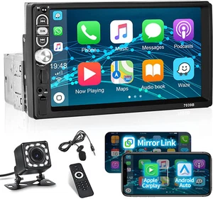 Auto Play 7 Zoll Bildschirm SWC DVR USB AUX TF FM Radio Spiegel Link Single DIN 1 DIN - Bild 1 von 7