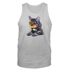 Top sin mangas gráfico divertido gato con ojos negros animales mascota chiste divertido humor humor gráfico humor - Imagen 1 de 8
