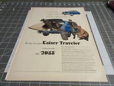1949 Kaiser Frazer Traveler blue car black bear climbing out vintage ad 