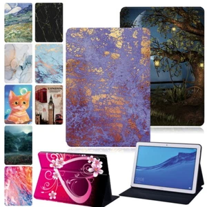Leather Stand Cover case For Huawei MediaPad T3/T5/M5 Lite 8/M5 Lite 10 Tablet - Picture 1 of 31