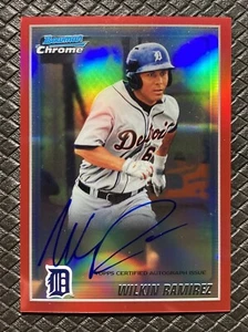 WILKIN RAMIREZ 2010 Bowman Chrome Red Refractor 1st Rookie Auto /5 Tigers RC - Picture 1 of 2