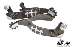 Drei Kreuz Erwachsene Western Sporen klassisch antik mit Edelstahl Montierungen Eddy's - Bild 1 von 3