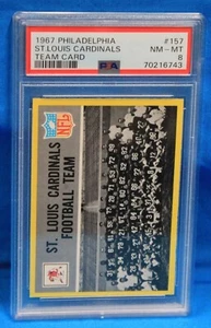1967 PHILADELPHIA # 157 St. LOUIS CARDINALS TEAM CARD PSA 8 NM-MT # 70216743 - Foto 1 di 2