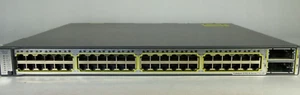 Cisco Catalyst WS-C3750E-48PD-SF 48-Port Gigabit PoE Ethernet Switch 1power sup. - Picture 1 of 2