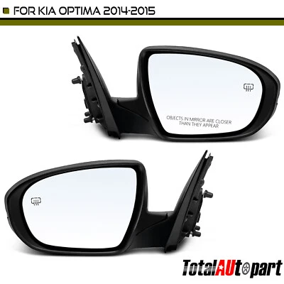 2x Espejo Negro con Ajuste de Potencia y Calentador para Kia Optima 2014-2015 Izquierdo y Derecho Foto 1 de 4