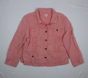J. Jill Petites Light Unstructured Jacket Size XLP Red Heather 100% Linen - Picture 1 of 8