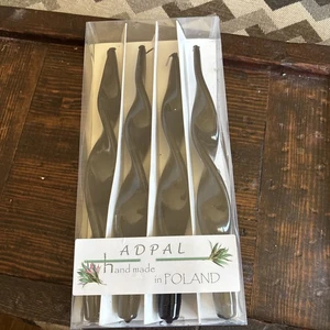 Adpal Poland Made Twisted Spiral 12 Zoll Spitzkerzen 4 glänzend blau neu - Bild 1 von 4