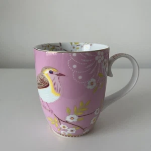 Pretty Pink PIP Home Coffee Cup Mug Bird in Blossom Tree Design VGC - Foto 1 di 7