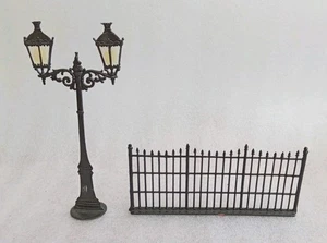 WILHELM SCHWEIZER DIESSEN BAVARIAN PEWTER FENCE AND STREETLIGHT - Picture 1 of 3
