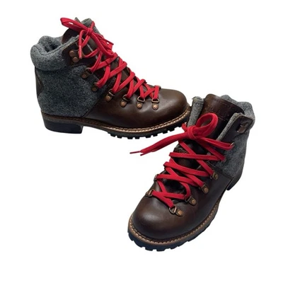 Woolrich Rockies Botas de Cuero Marrón Lana Gris con Cordones para Mujer Talla 6.5 Foto 1 de 4