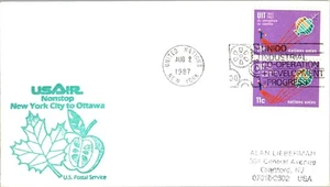 USAir Primer Vuelo Naciones Unidas Nueva York - Ottawa Ontario Canadá - 1987 - Imagen 1 de 2