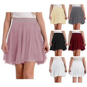 Niños Niñas Ropa de Baile Vacaciones Falda Cintura Elástica Disfraz Malla Informal Fiesta - Imagen 1 de 43