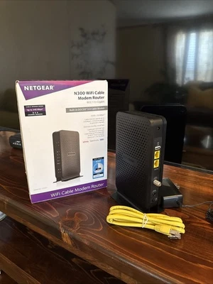 NETGEAR N300 WiFi Cable Modem Router New - Image 1 of 4