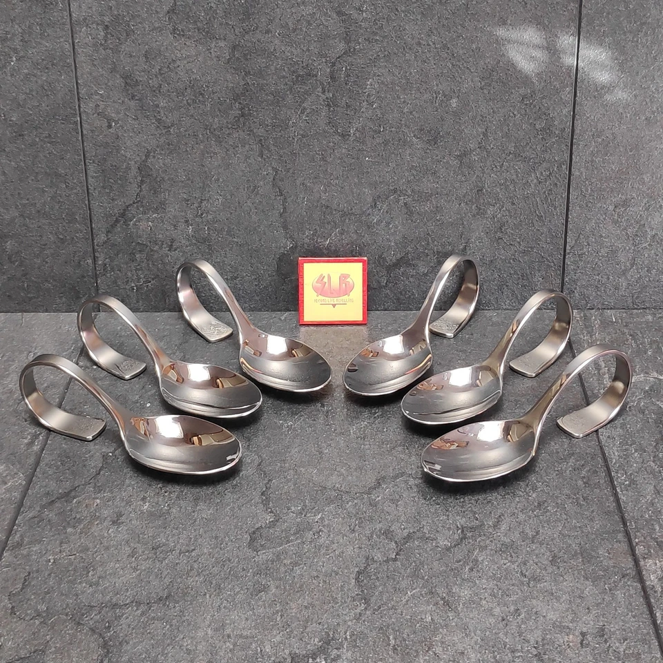 WMF Happy Spoon 6 Häppchen-Löffel Buffetlöffel Servierlöffel Cromargan  - Bild 1 von 2