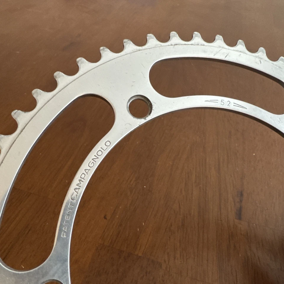 Plato Campagnolo 52T vintage 144 BCD 5 pernos plata Italia - usado Foto 1 de 4