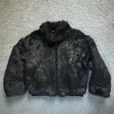 Vintage International Male Faux Fur Coat XXL Black and Lined - EUC - Made in USA - Image 1 of 4