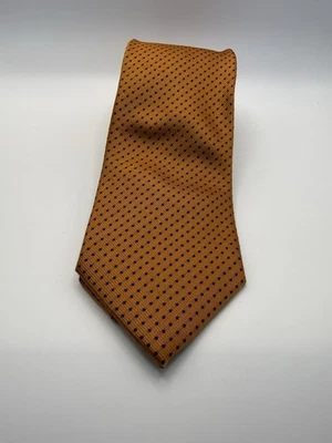 Gravata vintage Herman Roma laranja tecido com nervuras seda Itália Accessoritalia - Imagem 1 de 4