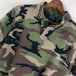 Polo Ralph Lauren Custom Slim Fit Herren Poloshirt L Grün Camouflage Military - Bild 1 von 11