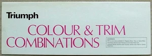 Triumph Cars Farben Verkleidung Lackkarte um 1978 #3239/D Dolomit Spitfire TR7 - Bild 1 von 2