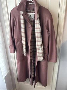 VintageM isty Harbor Trench Coat Rose Mauve Made In Taiwan Size 6 Petite - Picture 1 of 7