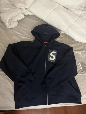 Sudadera con Capucha Supreme S Logo Cremallera Azul Marino (2025) Talla XL Foto 1 de 4