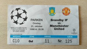 Ticket 1998 Brondby vs. Manchester United Champions League 34257 - Picture 1 of 1