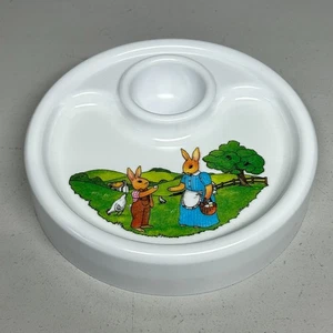 Vintage Plastic Egg and Toast Plate Rabbit Picture Boots Swifts Exmouth UK - Picture 1 of 10